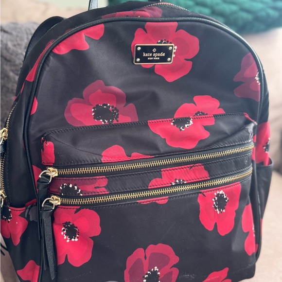 Kate Spade Wilson Road Poppy backpack larger size - needs TLC - Picture 2 of 16